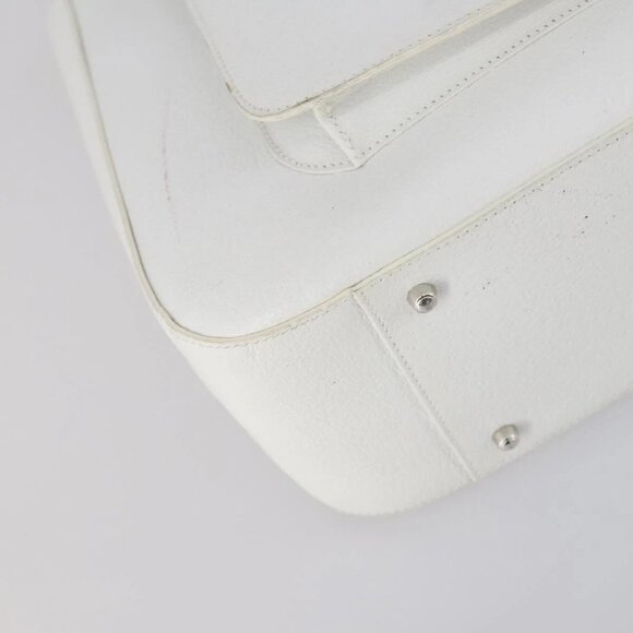 GUCCI Hand Bag Leather 2way White Silver - Picture 5 of 16